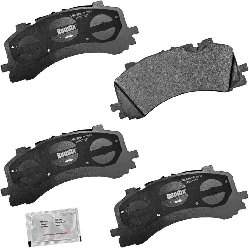 Bendix وسادات فرامل أمامية شبه معدنية Priority1 CFM1952 لسيارات أودي A8 كواترو 2021-2019، S6 2021-2020، S7 2020، S7 سبورت باك 2021-2020، S8 2021-2020، SQ7 2021-2020، SQ8 2021-2020 - Image 1
